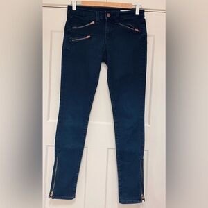 Rag & Bone Dark Blue Skinny Jeans with Zipper Details